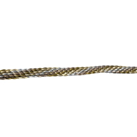 Vtg Metallic Gold Silver Platinum Braided Leather Belt Sz XL Western‎ Glam Disco main image 5